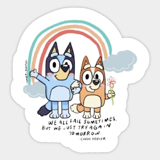 rainbow bluey Sticker